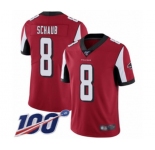 Youth Atlanta Falcons #8 Matt Schaub Red Team Color Vapor Untouchable Limited Player 100th Season Football Jersey