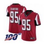 Youth Atlanta Falcons #95 Jack Crawford Red Team Color Vapor Untouchable Limited Player 100th Season Football Jersey