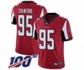 Youth Atlanta Falcons #95 Jack Crawford Red Team Color Vapor Untouchable Limited Player 100th Season Football Jersey