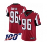 Youth Atlanta Falcons #96 Tyeler Davison Red Team Color Vapor Untouchable Limited Player 100th Season Football Jersey