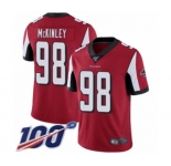 Youth Atlanta Falcons #98 Takkarist McKinley Red Team Color Vapor Untouchable Limited Player 100th Season Football Jersey