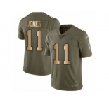 Youth Nike Atlanta Falcons #11 Julio Jones Limited Olive Gold 2017 Salute to Service NFL Jersey