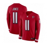 Youth Nike Atlanta Falcons #11 Julio Jones Limited Red Therma Long Sleeve NFL Jersey