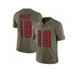 Youth Nike Atlanta Falcons #18 Calvin Ridley Olive Red Stitched NFL Limited 2017 Salute to Service Jersey