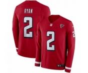 Youth Nike Atlanta Falcons #2 Matt Ryan Limited Red Therma Long Sleeve NFL Jersey
