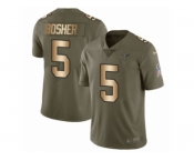 Youth Nike Atlanta Falcons #5 Matt Bosher Limited Olive Gold 2017 Salute to Service NFL Jersey