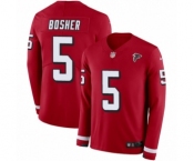 Youth Nike Atlanta Falcons #5 Matt Bosher Limited Red Therma Long Sleeve NFL Jersey