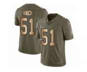 Youth Nike Atlanta Falcons #51 Alex Mack Limited Olive Gold 2017 Salute to Service NFL Jersey