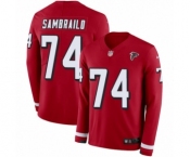 Youth Nike Atlanta Falcons #74 Ty Sambrailo Limited Red Therma Long Sleeve NFL Jersey