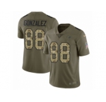 Youth Nike Atlanta Falcons #88 Tony Gonzalez Limited Olive Camo 2017 Salute to Service NFL Jersey