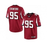 Youth Nike Atlanta Falcons #95 Jack Crawford Limited Red Team Color NFL Jersey