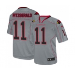 Men's Arizona Cardinals #11 Larry Fitzgerald Elite Lights Out Grey Football Jersey