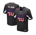 Men's Arizona Cardinals #40 Pat Tillman Elite Black Alternate USA Flag Fashion Football Jersey
