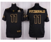 Nike Arizona Cardinals #11 Larry Fitzgerald Black Pro Line Gold Collection Jersey(Elite)
