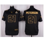 Nike Arizona Cardinals #21 Patrick Peterson Black Pro Line Gold Collection Jersey[Elite]