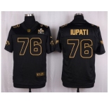 Nike Arizona Cardinals #76 Mike Iupati Black Pro Line Gold Collection Jersey[Elite]