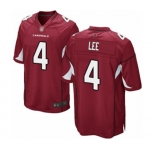Men's Arizona Cardinals #4 Andy Lee Game Red Team Color Football Jersey