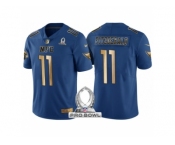 Men Arizona Cardinals #11 Larry Fitzgerald NFC 2017 Pro Bowl Blue Gold Limited Jersey