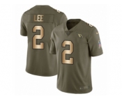Men Nike Arizona Cardinals #2 Andy Lee Limited Olive Gold 2017 Salute to Service NFL Jersey