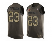 Men Nike Arizona Cardinals #23 Adrian Peterson Limited Green Salute to Service Tank Top NFL Jersey