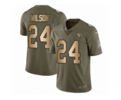 Men Nike Arizona Cardinals #24 Adrian Wilson Limited Olive Gold 2017 Salute to Service NFL Jersey