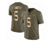 Men Nike Arizona Cardinals #5 Drew Stanton Limited Olive Gold 2017 Salute to Service NFL Jersey