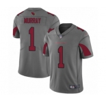 Men's Arizona Cardinals #1 Kyler Murray Limited Silver Inverted Legend Football Jersey