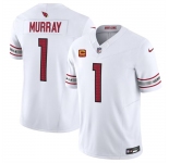 Men's Arizona Cardinals #1 Kyler Murray White 2024 F.U.S.E. With 4-Star C Patch Vapor Untouchable Limited Football Stitched Jersey