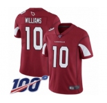 Men's Arizona Cardinals #10 Chad Williams Red Team Color Vapor Untouchable Limited Player 100th Season Football Jersey
