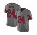 Men's Arizona Cardinals #24 Adrian Wilson Limited Silver Inverted Legend Football Jersey
