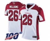 Men's Arizona Cardinals #26 Brandon Williams White Vapor Untouchable Limited Player 100th Season Football Jersey