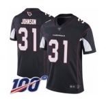 Men's Arizona Cardinals #31 David Johnson Black Alternate Vapor Untouchable Limited Player 100th Season Football Jersey