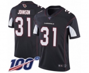 Men's Arizona Cardinals #31 David Johnson Black Alternate Vapor Untouchable Limited Player 100th Season Football Jersey