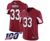 Men's Arizona Cardinals #33 Byron Murphy Red Team Color Vapor Untouchable Limited Player 100th Season Football Jersey