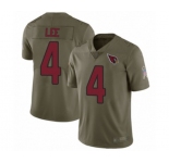 Men's Arizona Cardinals #4 Andy Lee Limited Olive 2017 Salute to Service Football Jersey