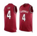Men's Arizona Cardinals #4 Andy Lee Limited Red Player Name & Number Tank Top Football Jersey