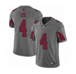 Men's Arizona Cardinals #4 Andy Lee Limited Silver Inverted Legend Football Jersey