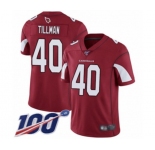 Men's Arizona Cardinals #40 Pat Tillman Red Team Color Vapor Untouchable Limited Player 100th Season Football Jersey