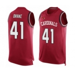 Men's Arizona Cardinals #41 Kenyan Drake Limited Red Player Name & Number Tank Top Football Jersey