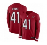 Men's Arizona Cardinals #41 Kenyan Drake Limited Red Therma Long Sleeve Football Jersey