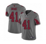 Men's Arizona Cardinals #41 Kenyan Drake Limited Silver Inverted Legend Football Jersey