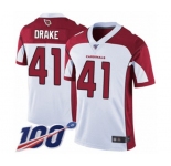 Men's Arizona Cardinals #41 Kenyan Drake White Vapor Untouchable Limited Player 100th Season Football Jersey
