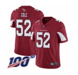Men's Arizona Cardinals #52 Mason Cole Red Team Color Vapor Untouchable Limited Player 100th Season Football Jersey