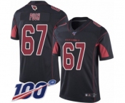 Men's Arizona Cardinals #67 Justin Pugh Limited Black Rush Vapor Untouchable 100th Season Football Jersey