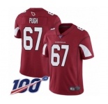 Men's Arizona Cardinals #67 Justin Pugh Red Team Color Vapor Untouchable Limited Player 100th Season Football Jersey
