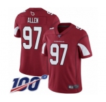 Men's Arizona Cardinals #97 Zach Allen Red Team Color Vapor Untouchable Limited Player 100th Season Football Jersey