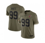 Men's Arizona Cardinals #99 J.J. Watt 2022 Olive Salute To Service Limited Stitched Jersey