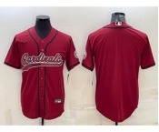 Men's Arizona Cardinals Blank Red With Patch Cool Base Stitched Baseball Jersey