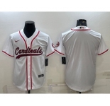 Men's Arizona Cardinals Blank White With Patch Cool Base Stitched Baseball Jersey