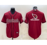 Men's Arizona Cardinals Red Team Big Logo With Patch Cool Base Stitched Baseball Jersey